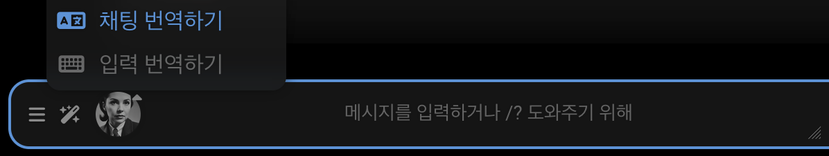 "채팅 번역하기", "입력 번역하기"